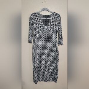 Laundry by Design Black and White 3/4 Sleeve Sheath Dress